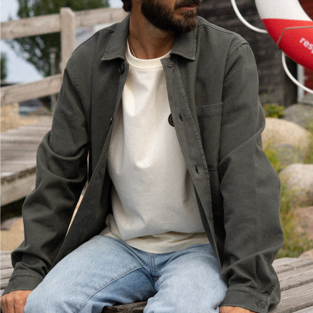 Twill men's overshirt