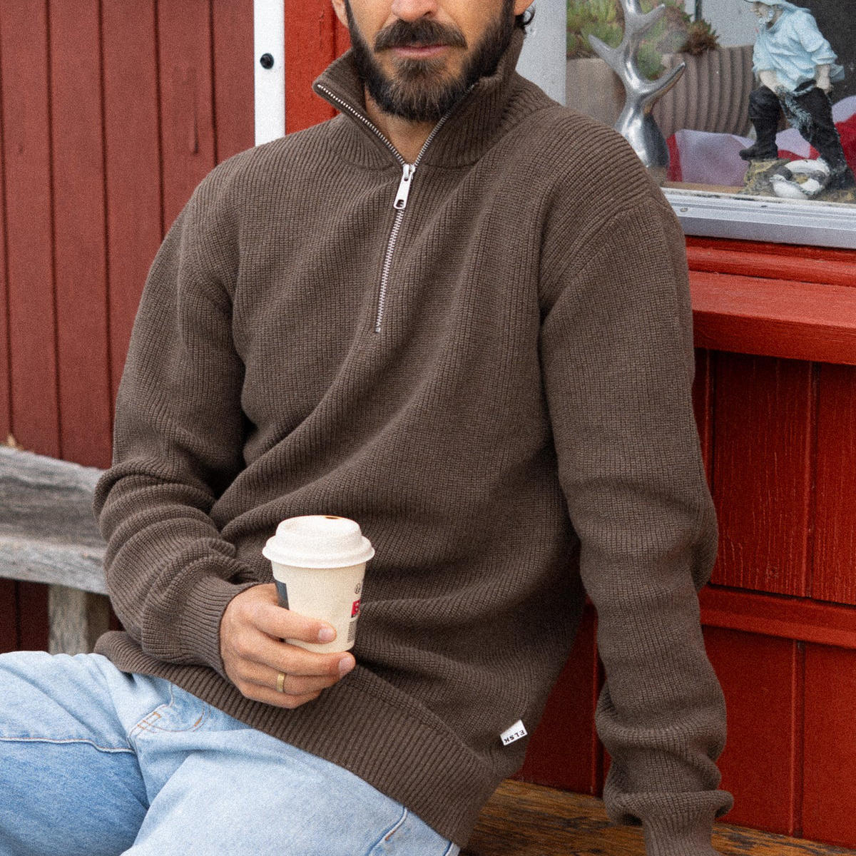 Half zip organic cotton