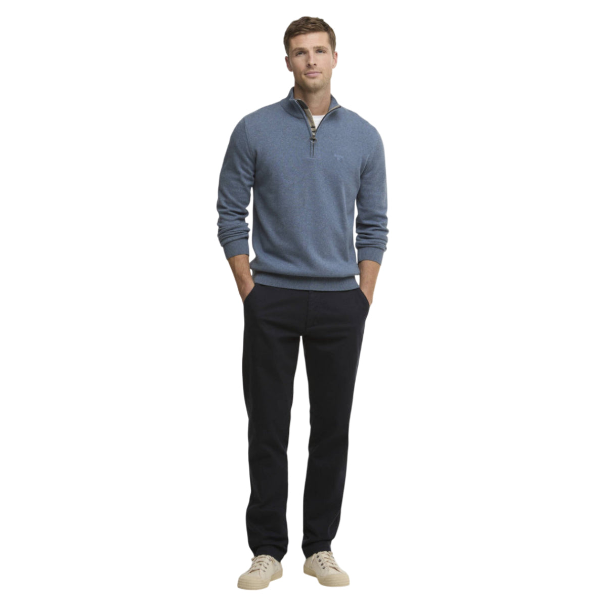 Cotton half zip