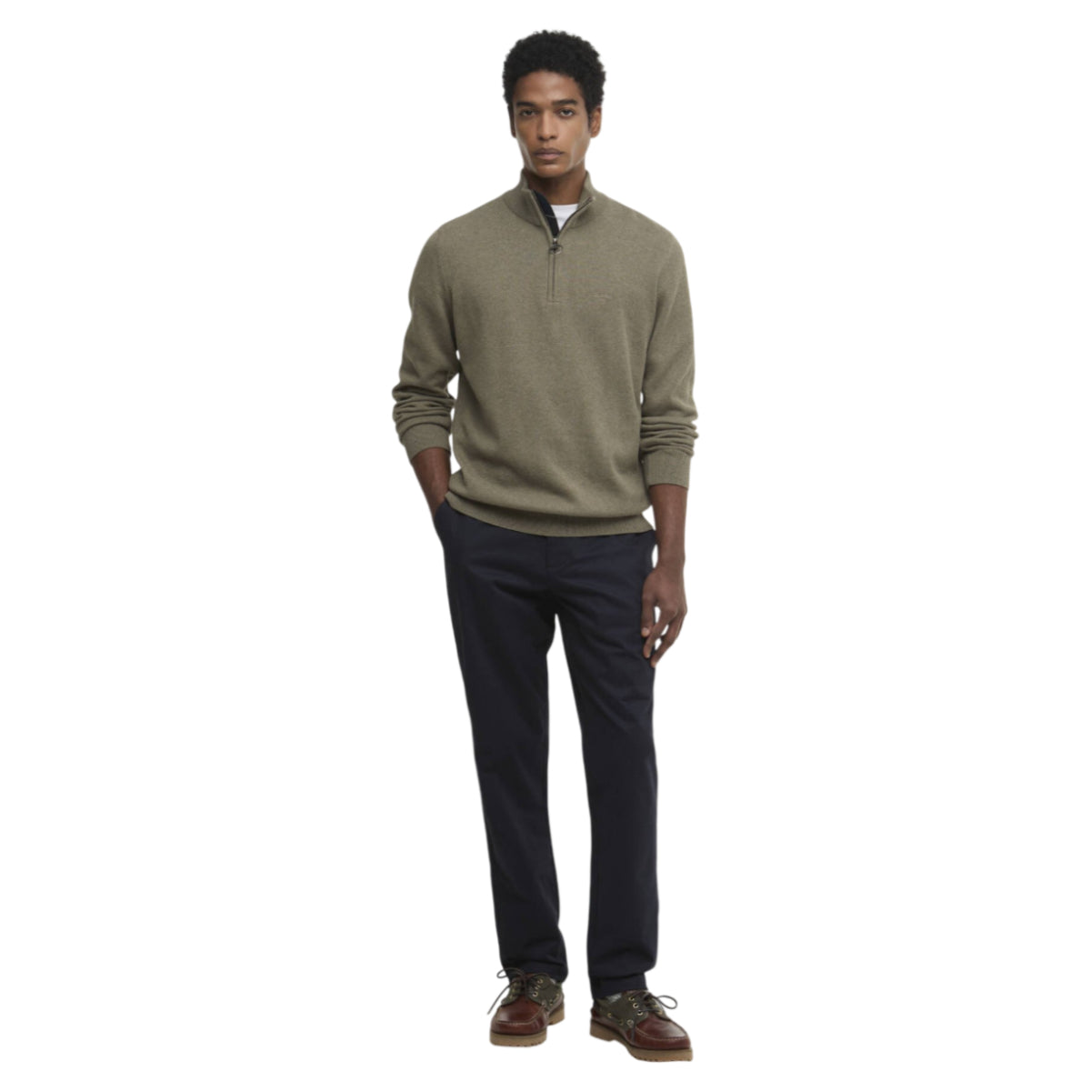 Cotton half zip