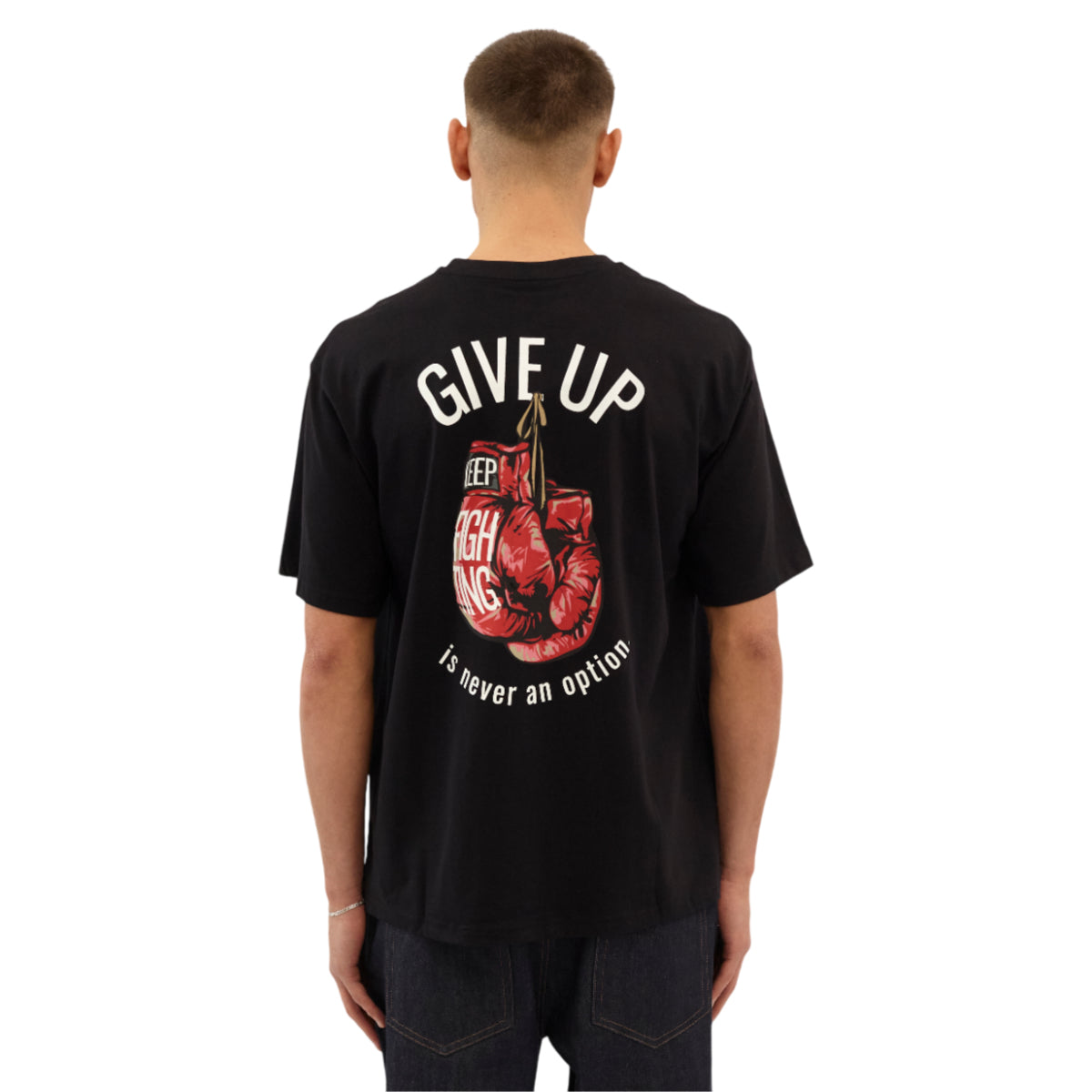 Never give up tee