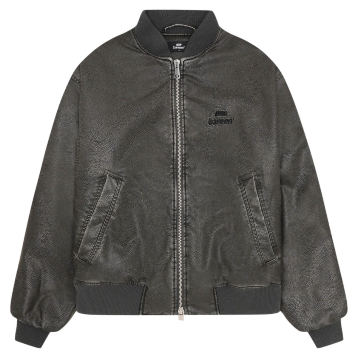 Faux læder bomber jakke