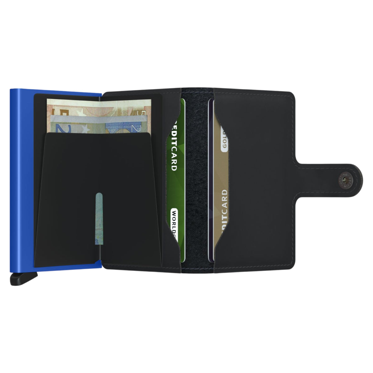 Miniwallet mattee black & blue
