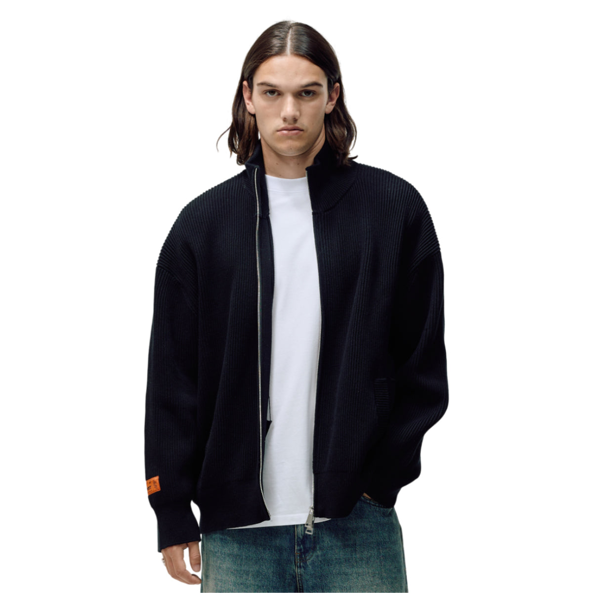 Oversized full zip knit