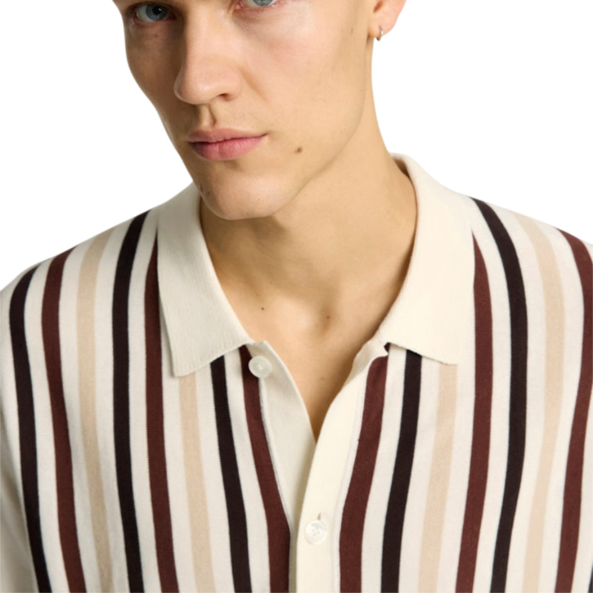 Mattis ss knit stripe polo