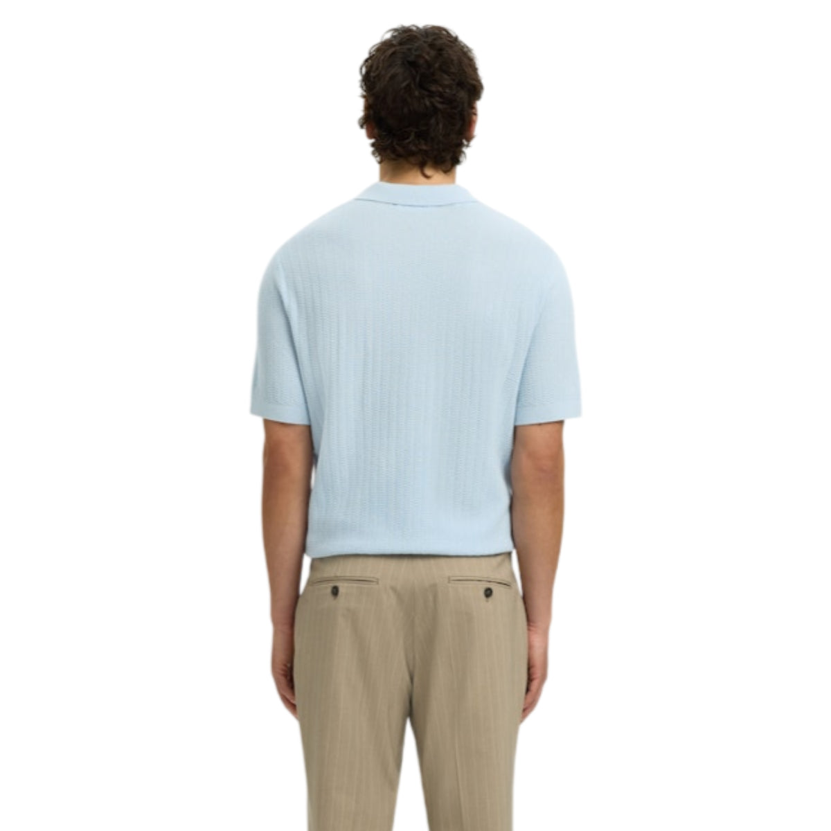 Cran knit structure zip polo