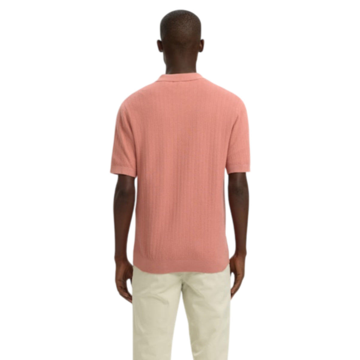 Cran knit structure zip polo