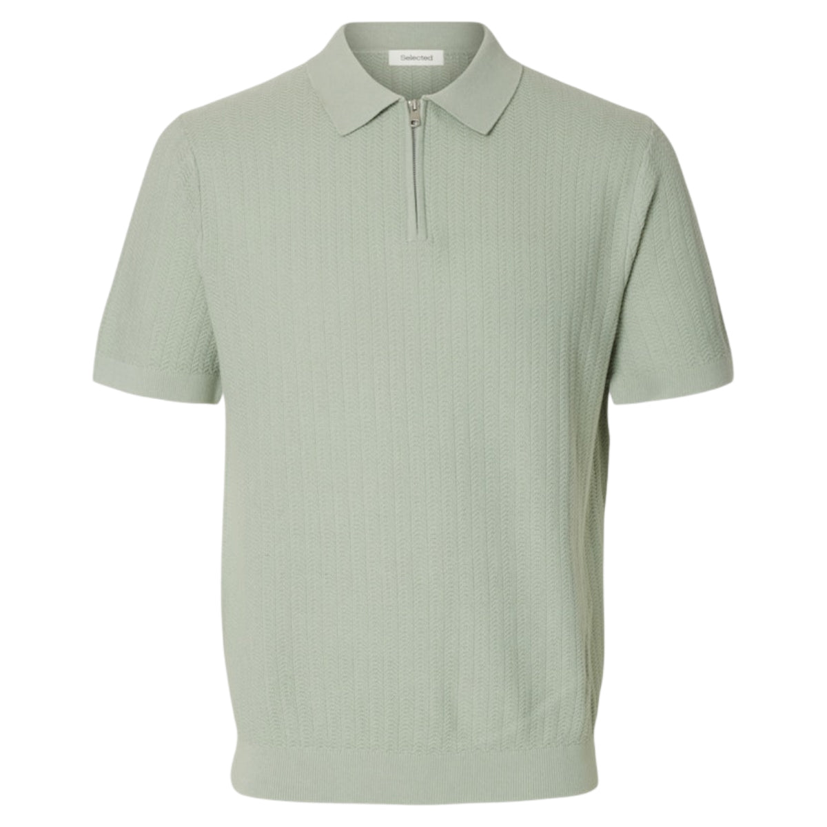 Cran knit structure zip polo