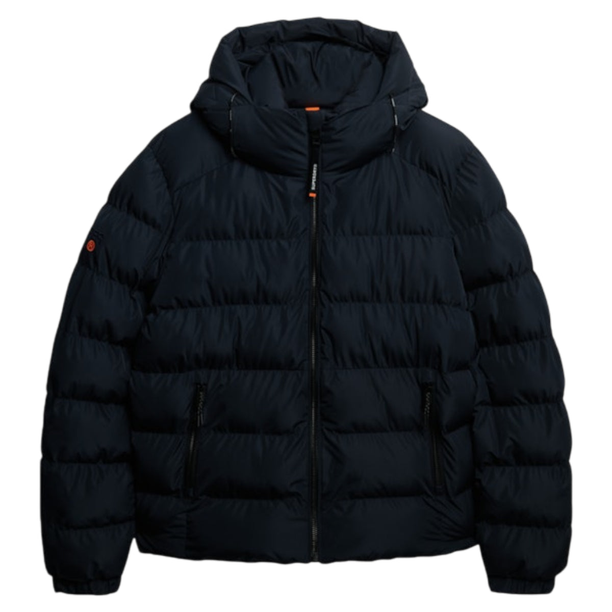 Hooded sports puffer jacket