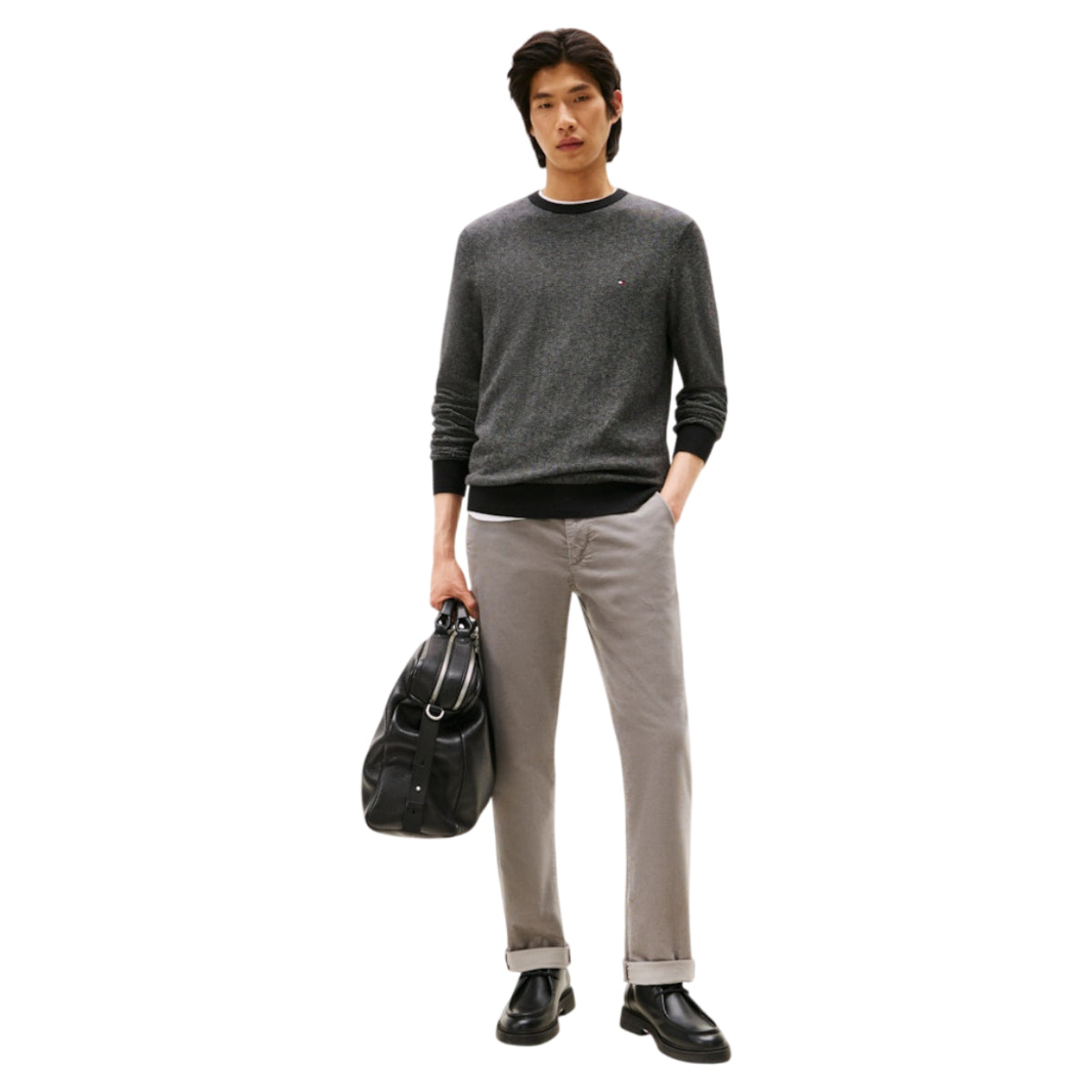 Pima ctn cashmere herringbone