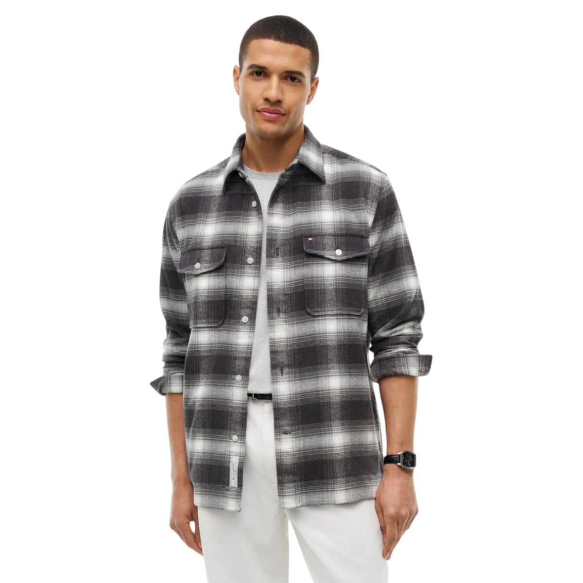 Flannel check overshirt