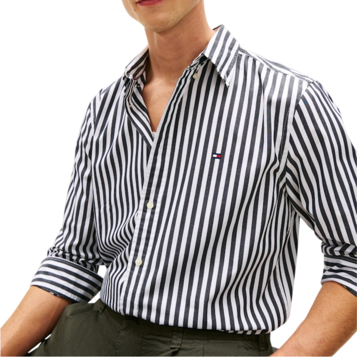 Flex poplin stripe shirt