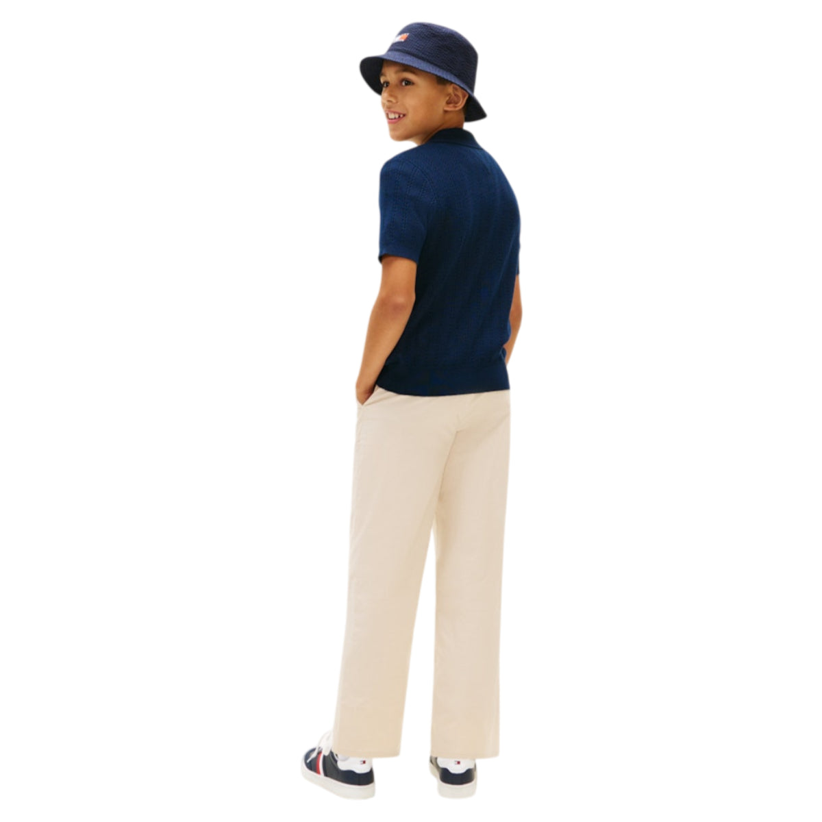 Open stitch polo