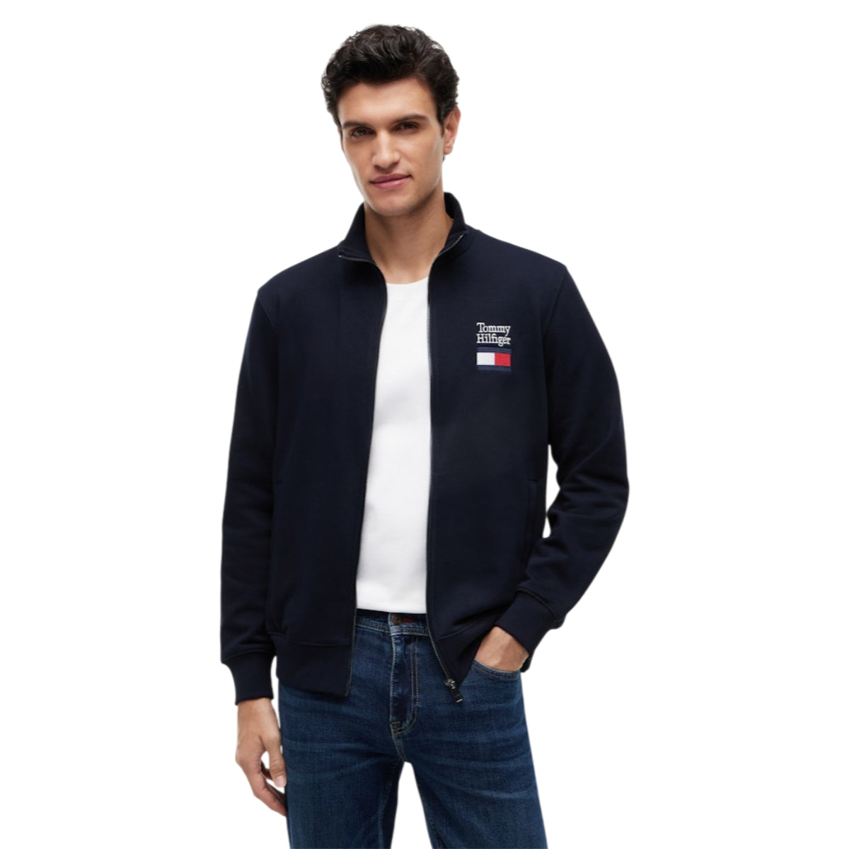 Tommy embro. flag stand collar