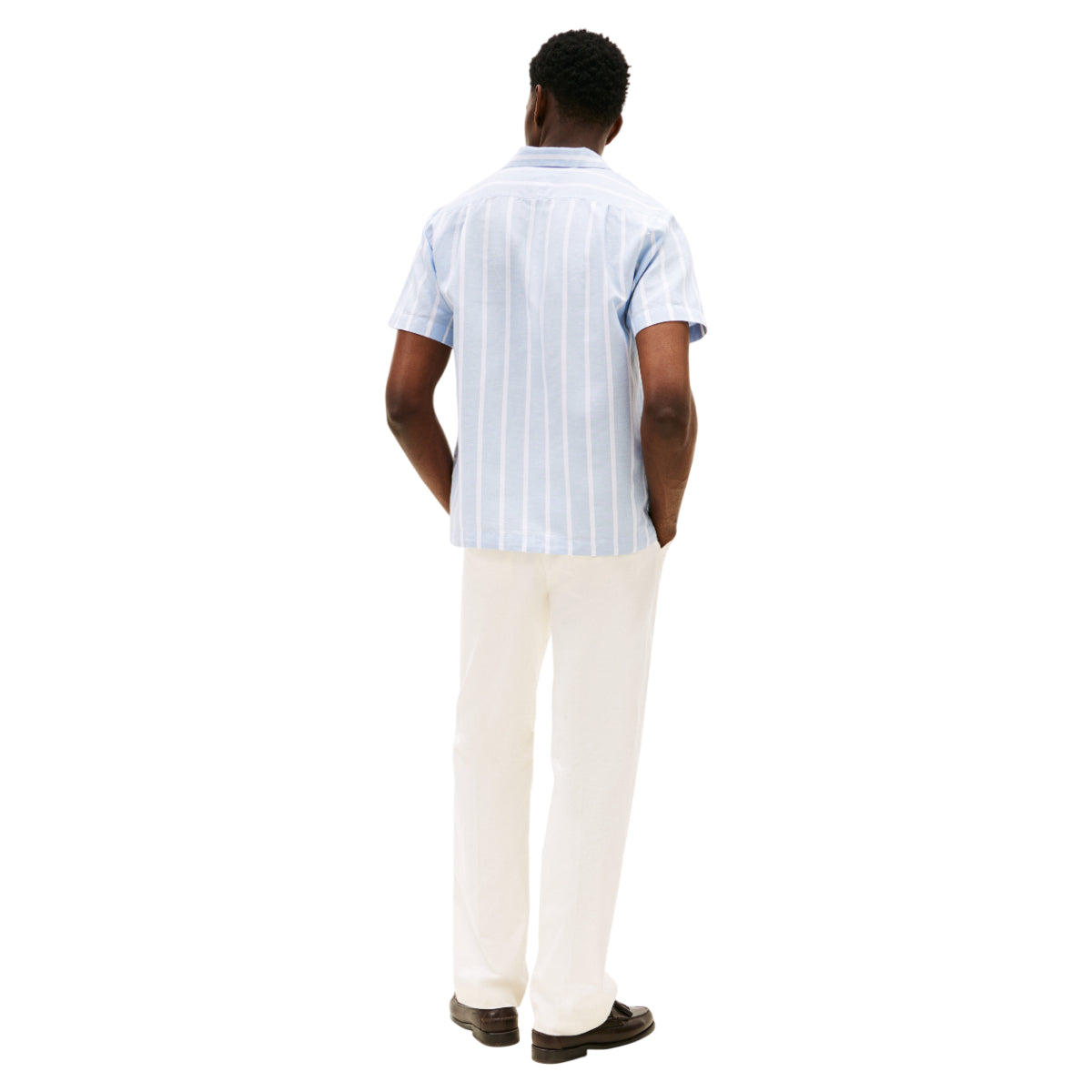 Linen blend striped