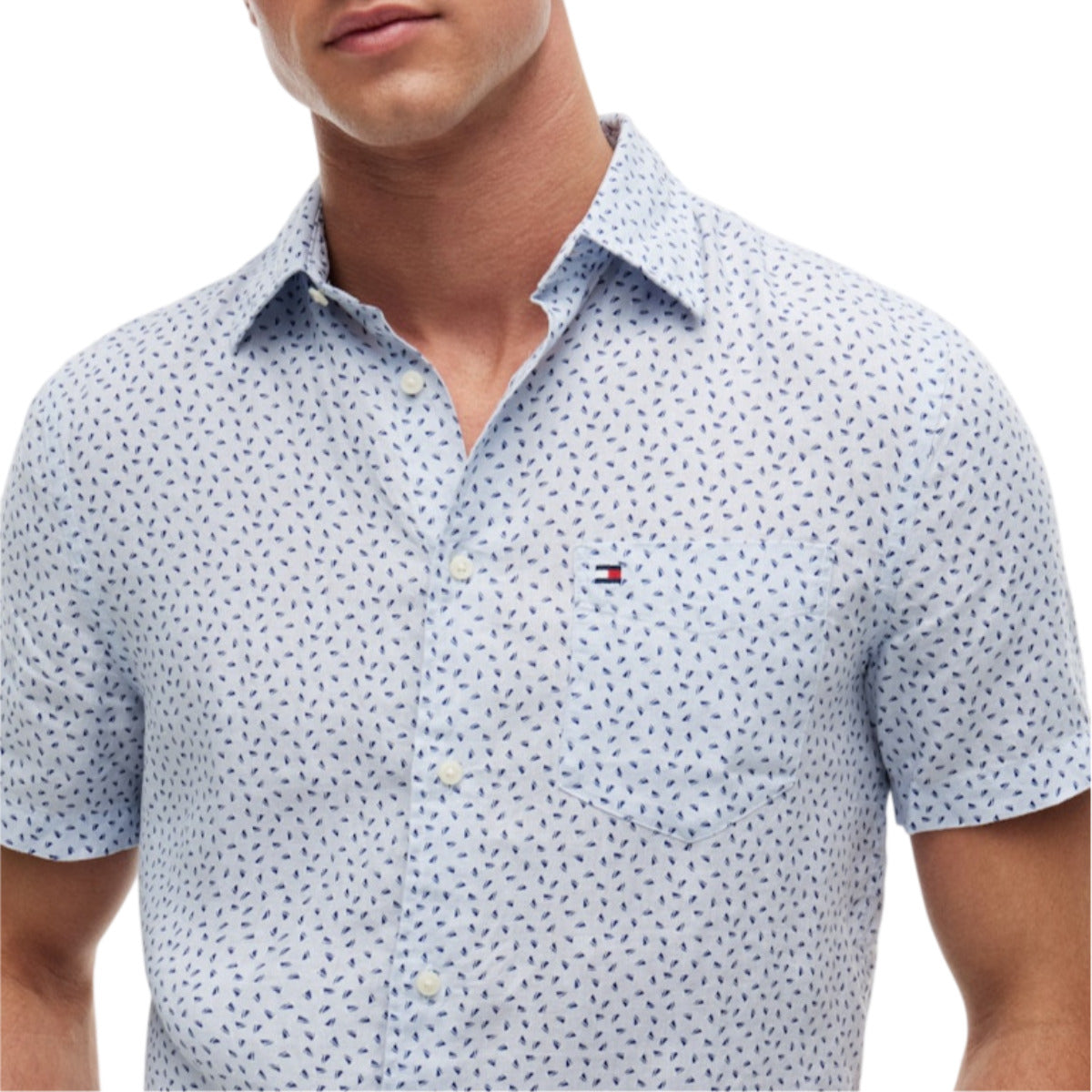Linen sailing print ss