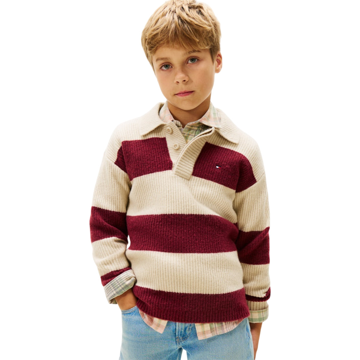 Wool blend rib rugby