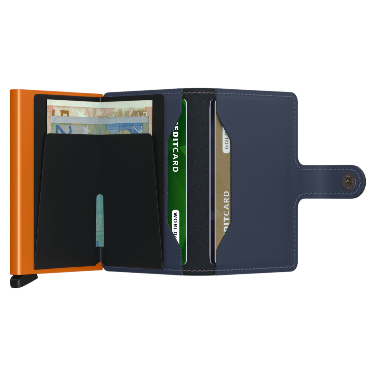 Miniwallet Matte nightblue & orange