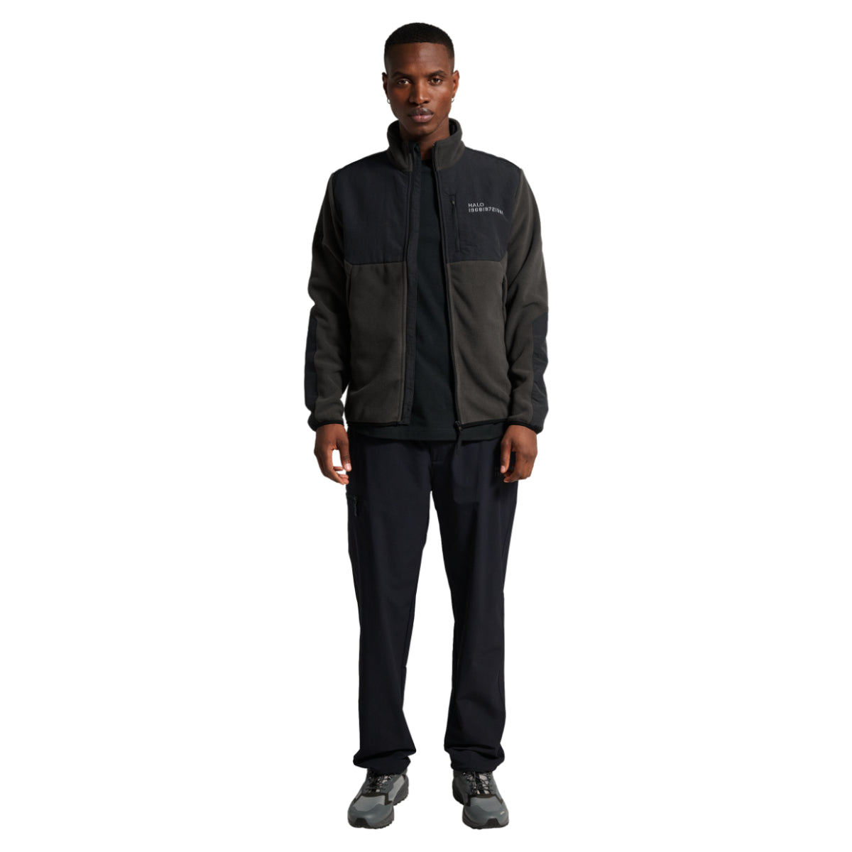 Blocked zip fleece