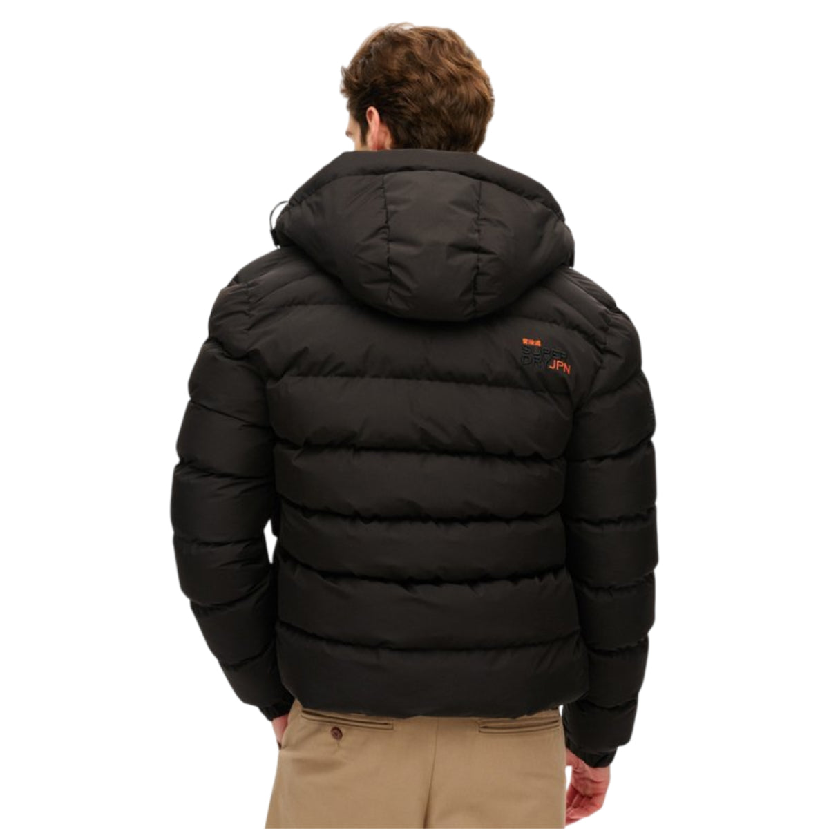 Hooded sports puffer jacket