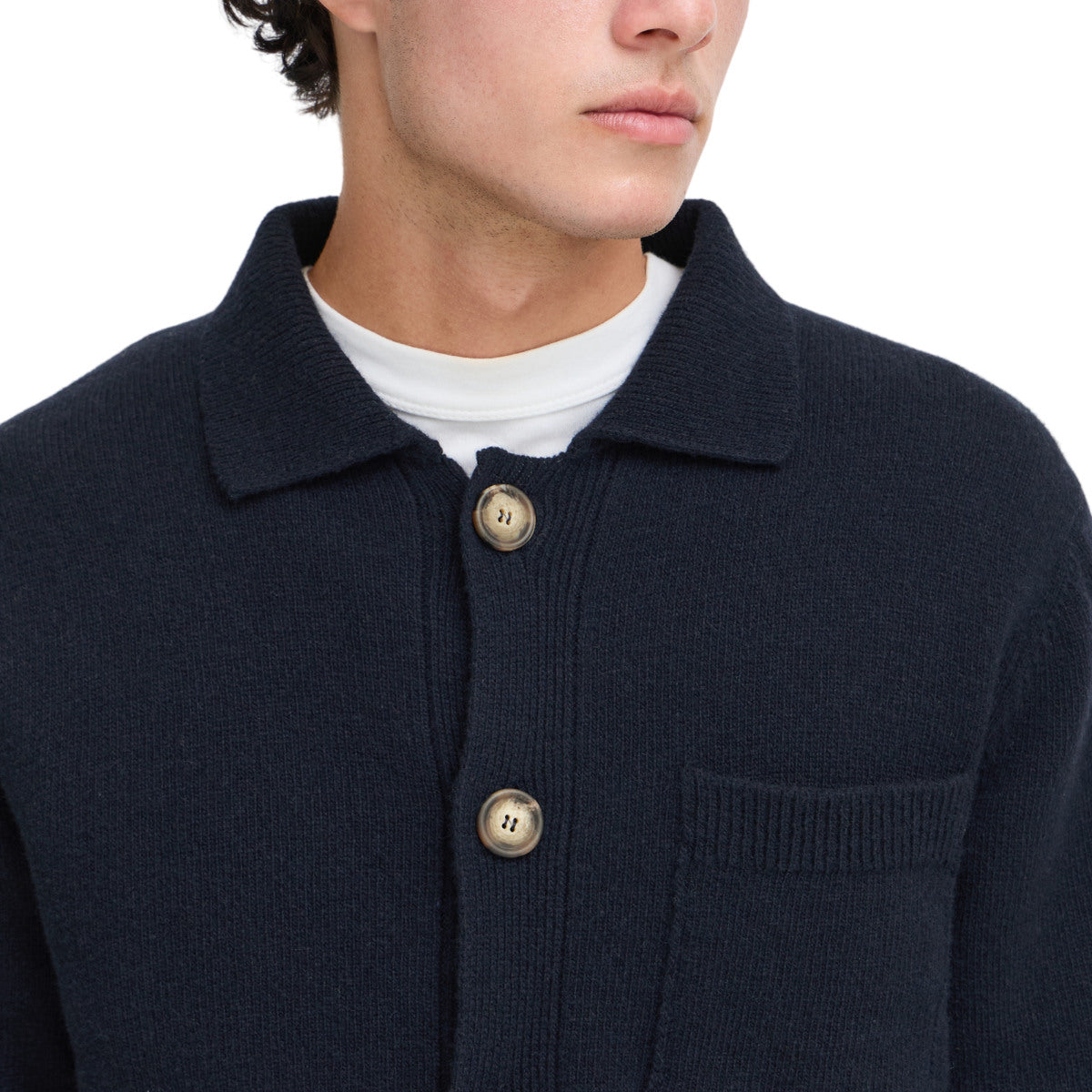 Rio lambswool polo cardigan