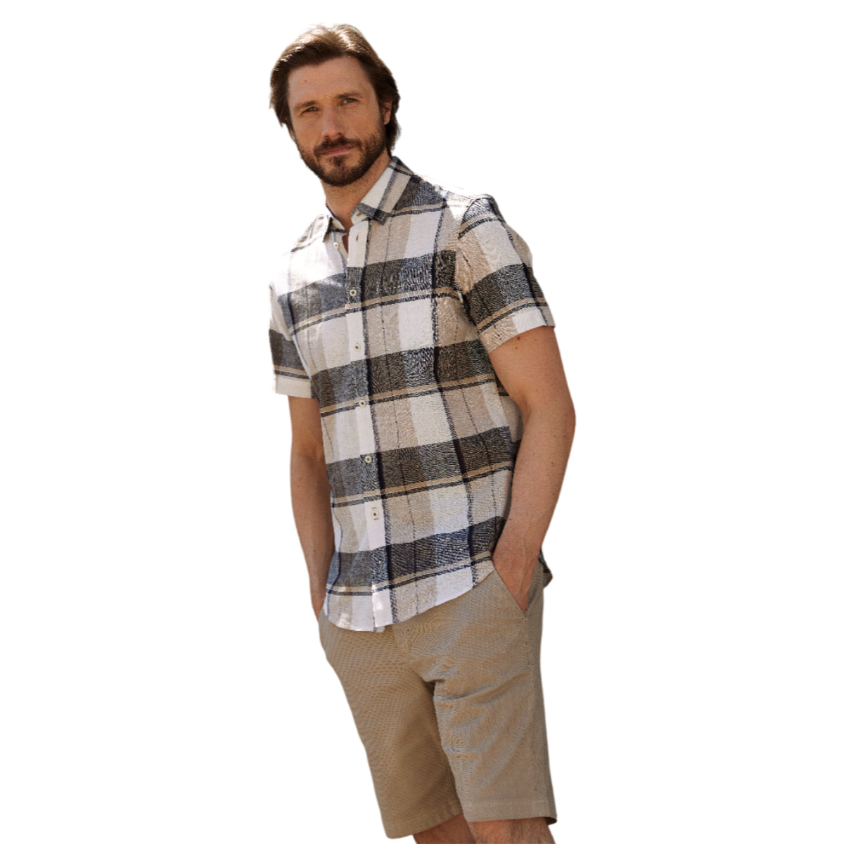 Scoot linen check SS shirt