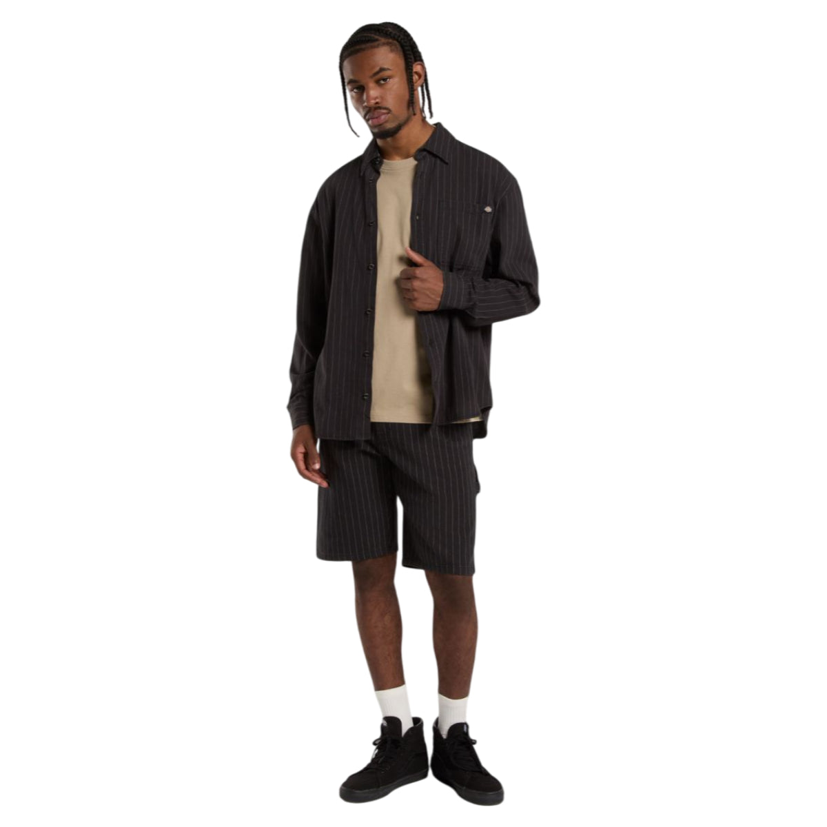 Service stripe shirt ls black