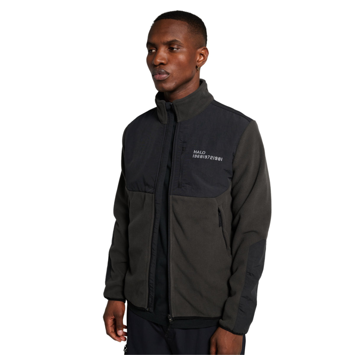 Blocked zip fleece