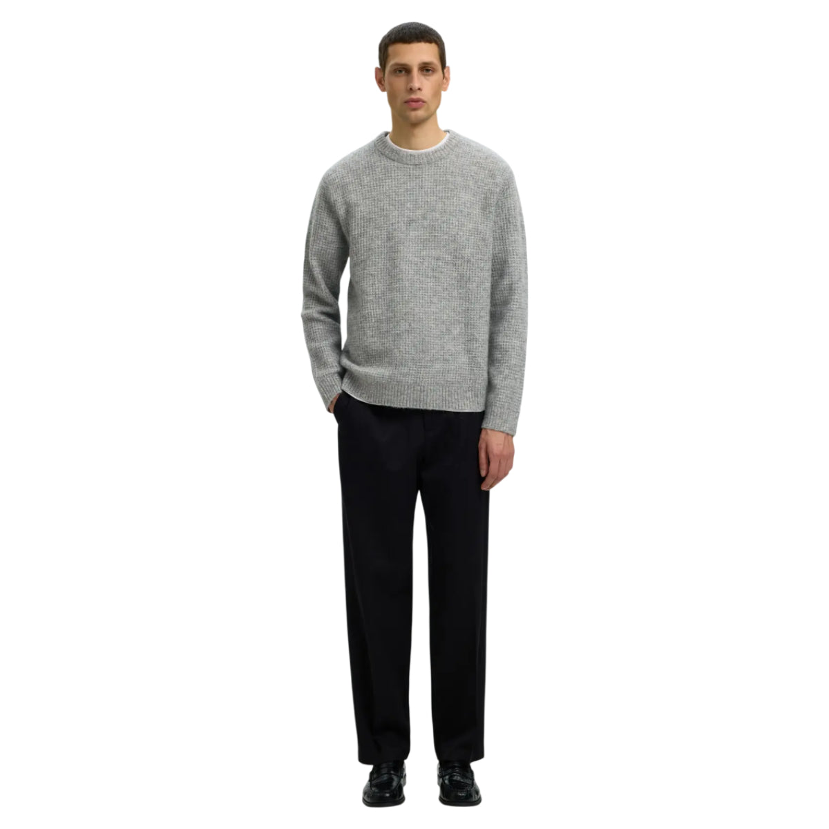 Rai knit waffle crew neck