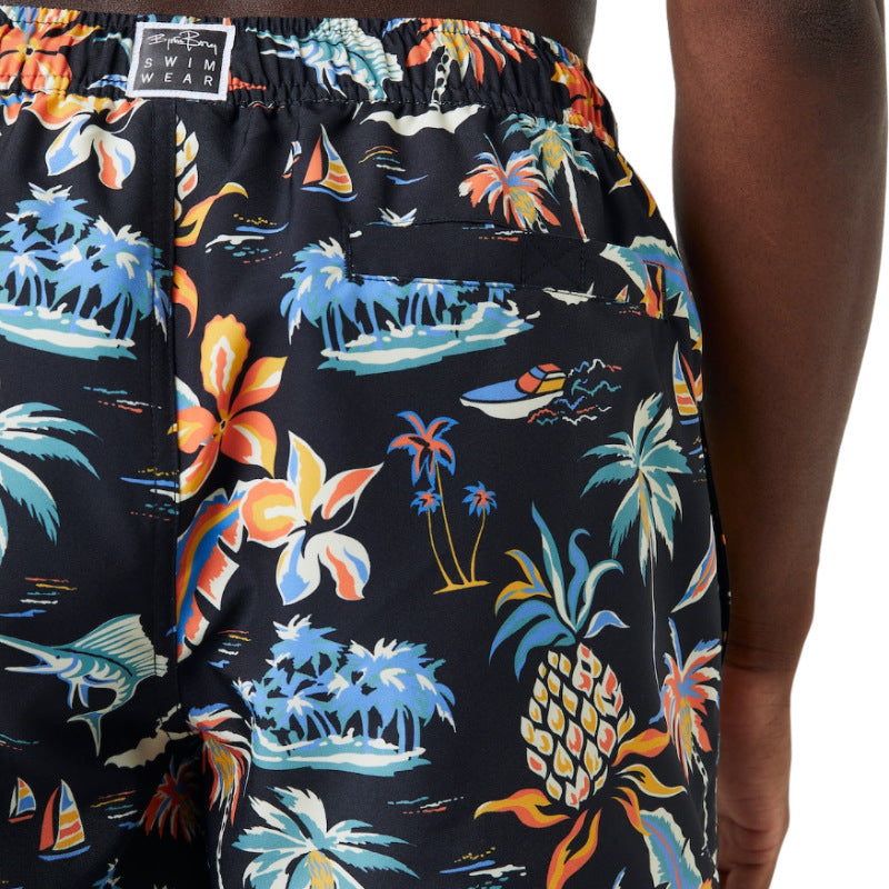 Borg print swim shorts