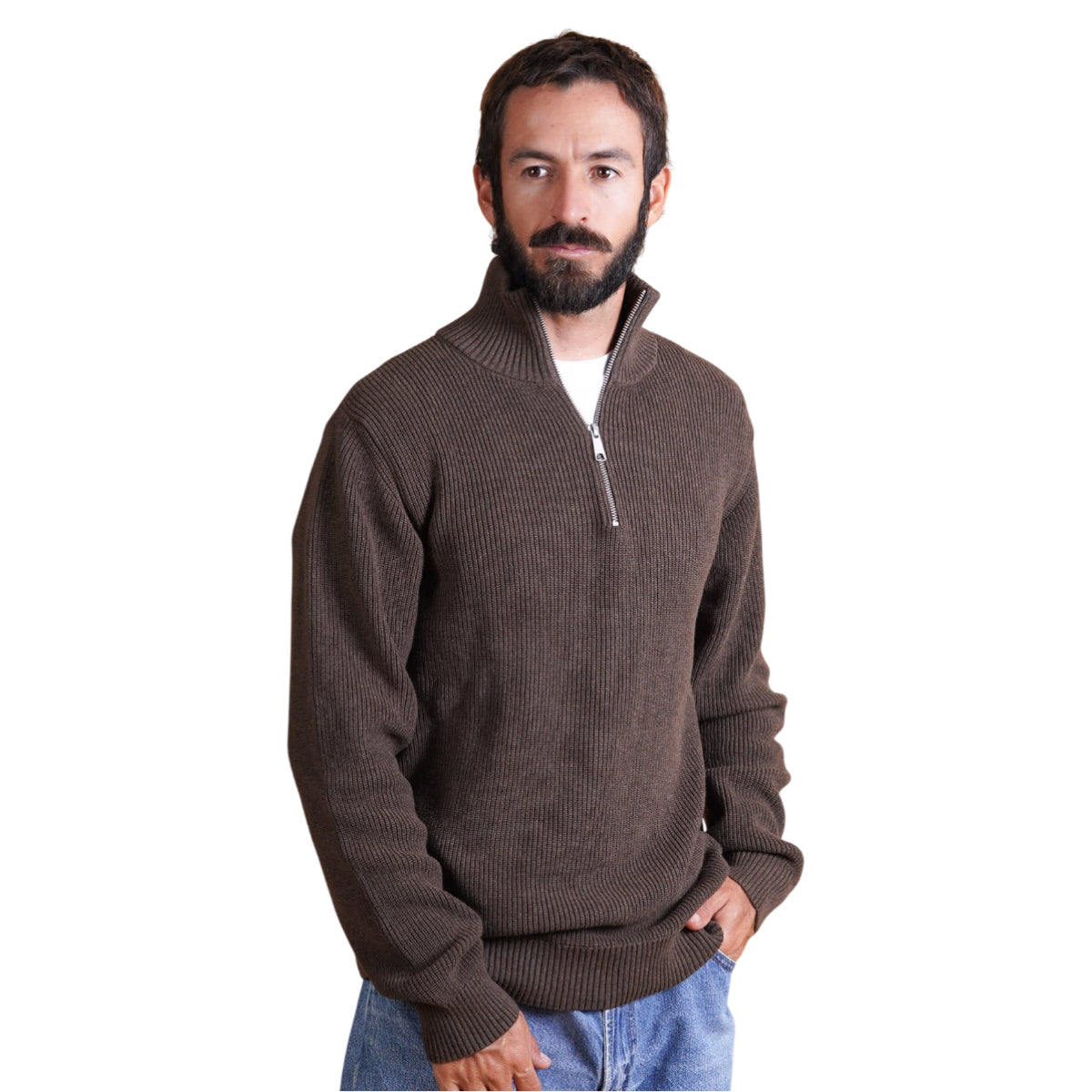 Half zip organic cotton