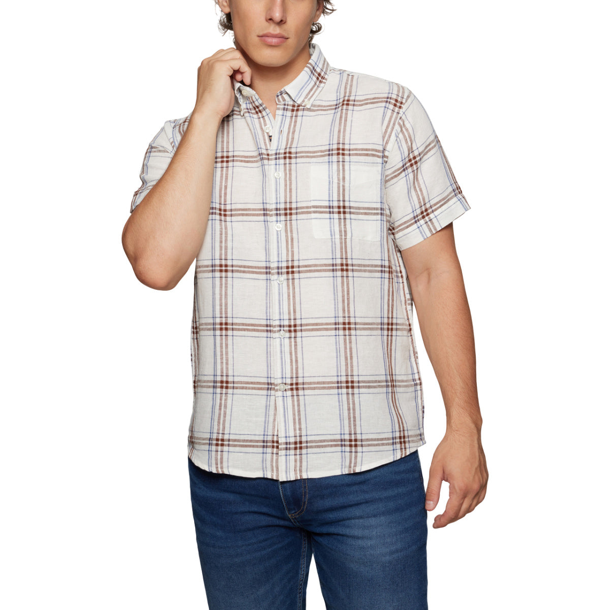 Hugin lin check ss shirt