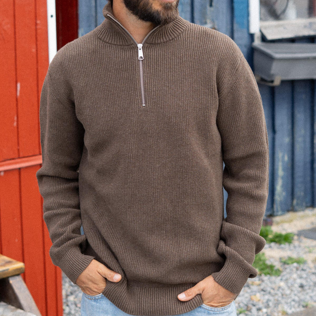 Half zip organic cotton
