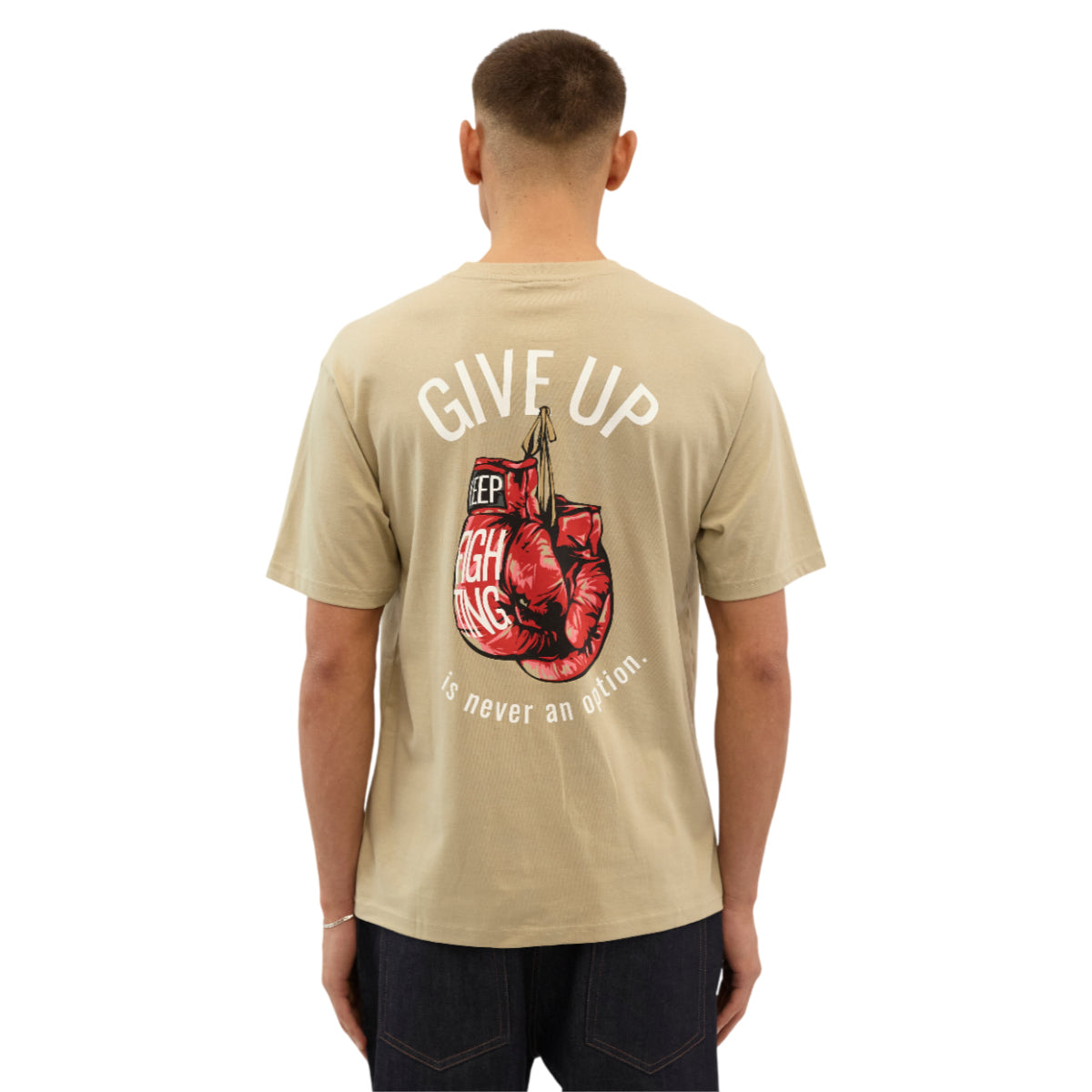 Never give up tee
