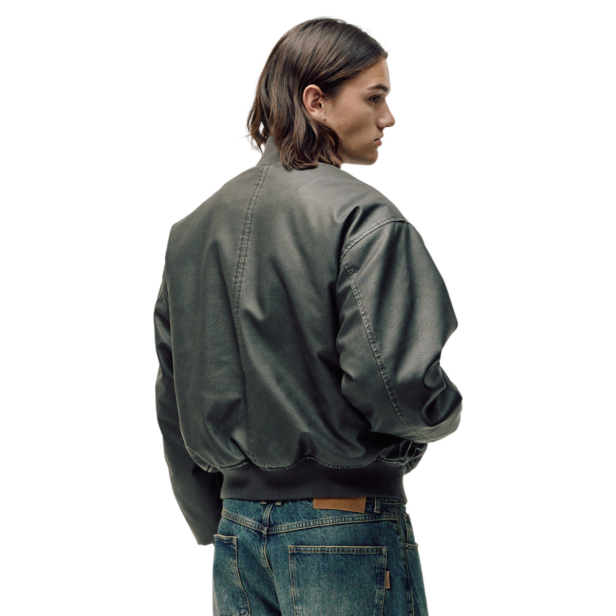 Faux læder bomber jakke