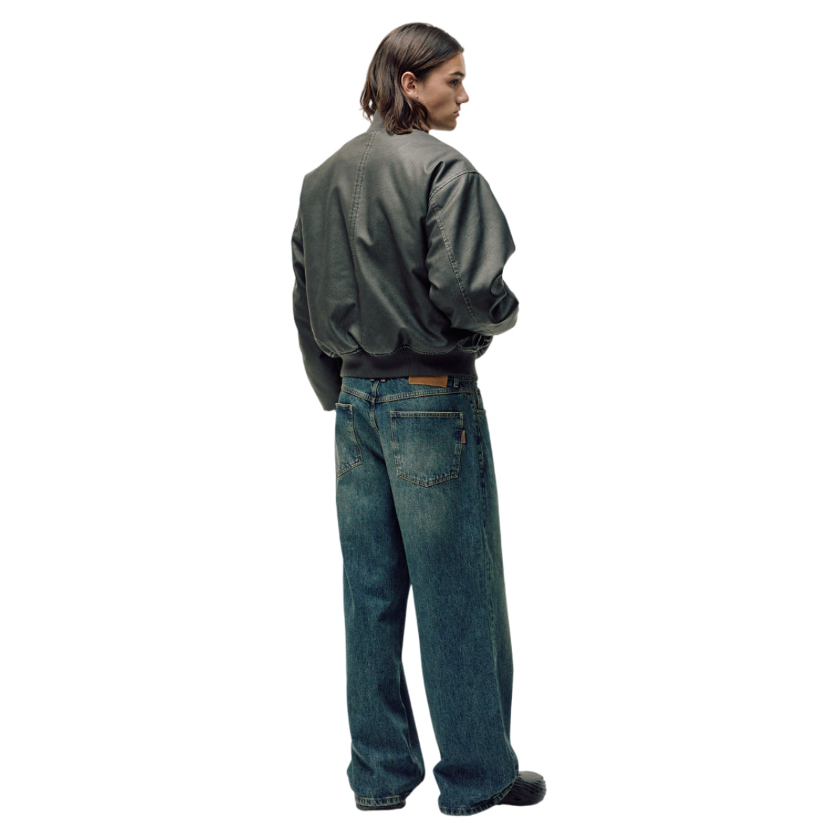 Faux læder bomber jakke