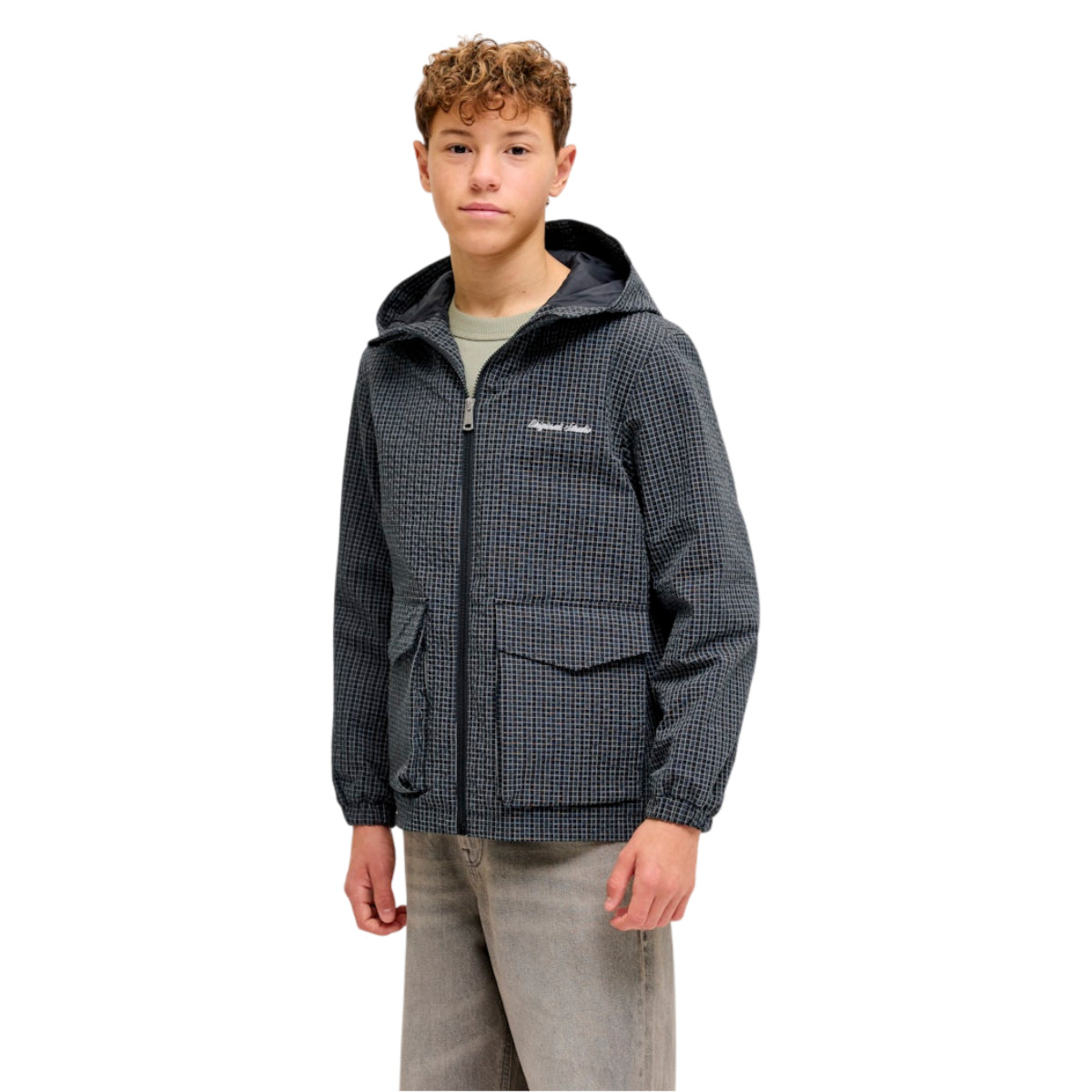 Jorniagra check hood jacket