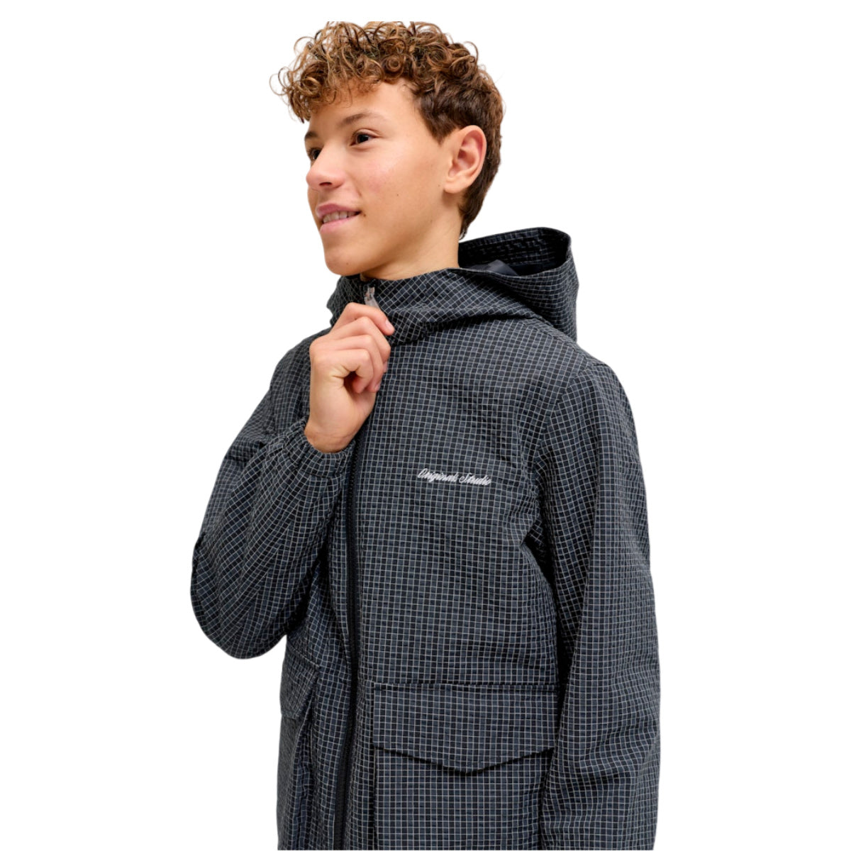 Jorniagra check hood jacket