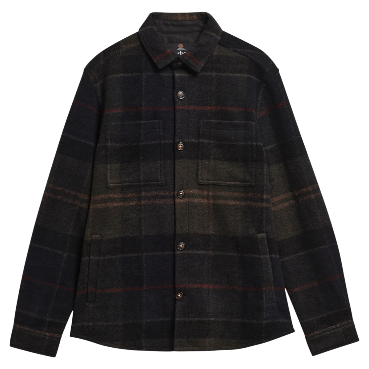 Woodlane brushed check overshirt