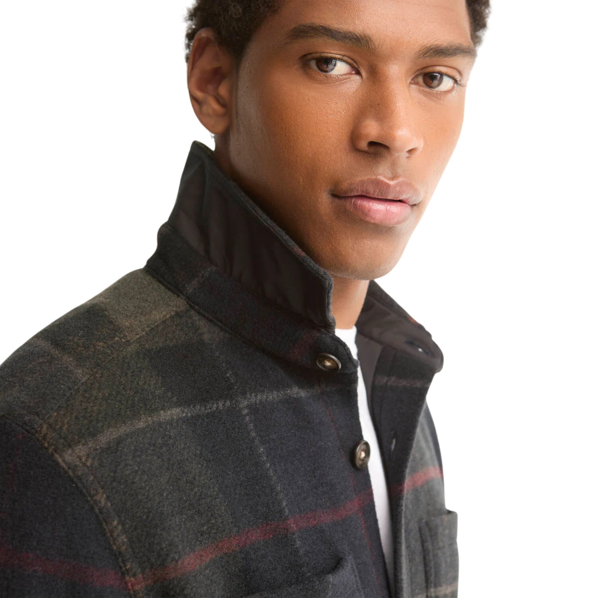 Woodlane brushed check overshirt