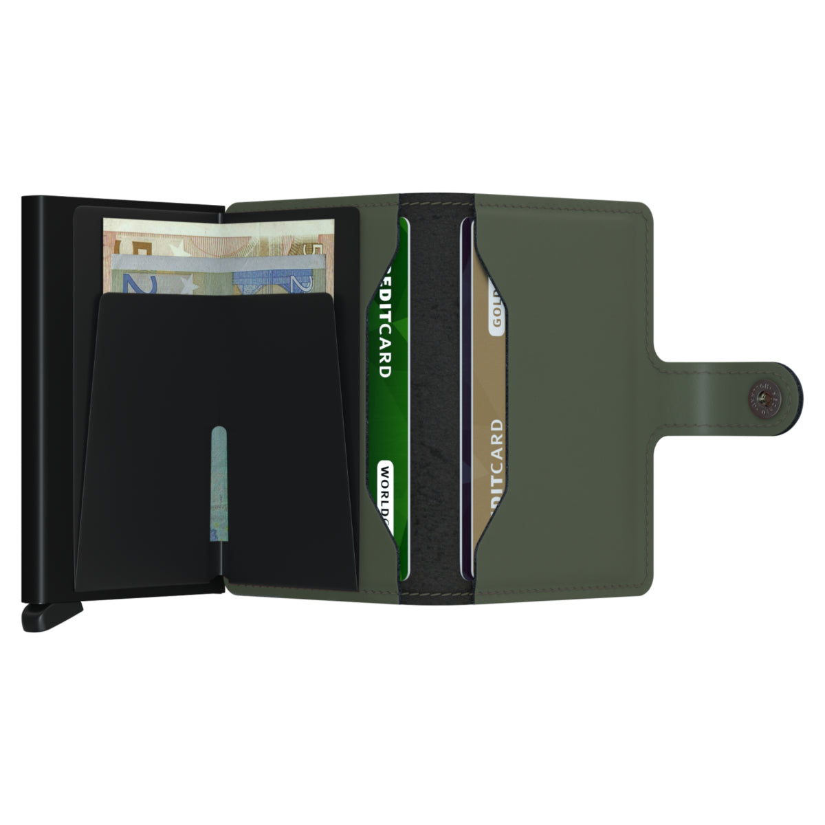Miniwallet matte green-black