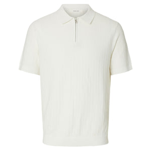 Cran knit structure zip polo