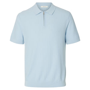 Cran knit structure zip polo