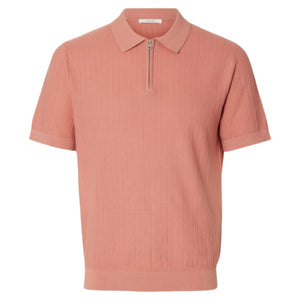 Cran knit structure zip polo