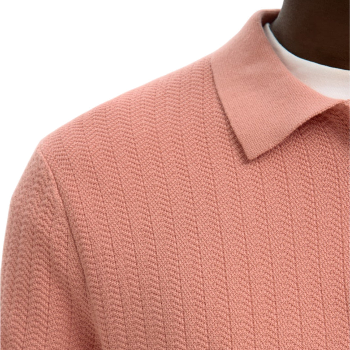 Cran knit structure zip polo