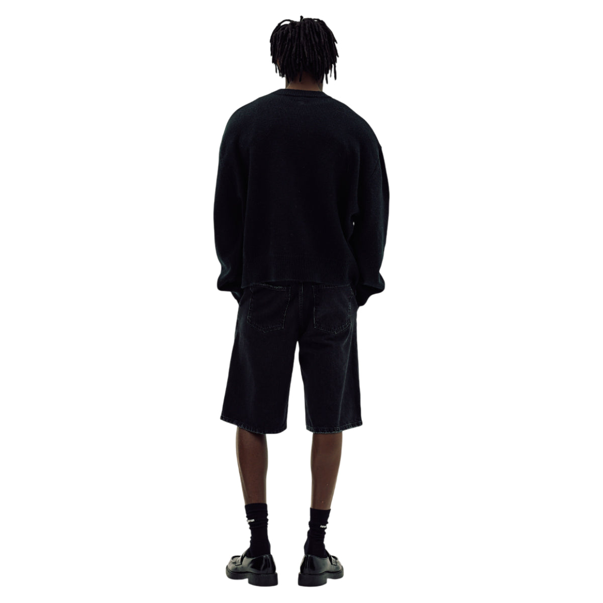 Straight denim shorts