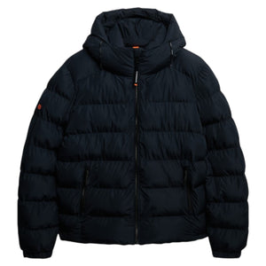 Hooded sports puffer jacket