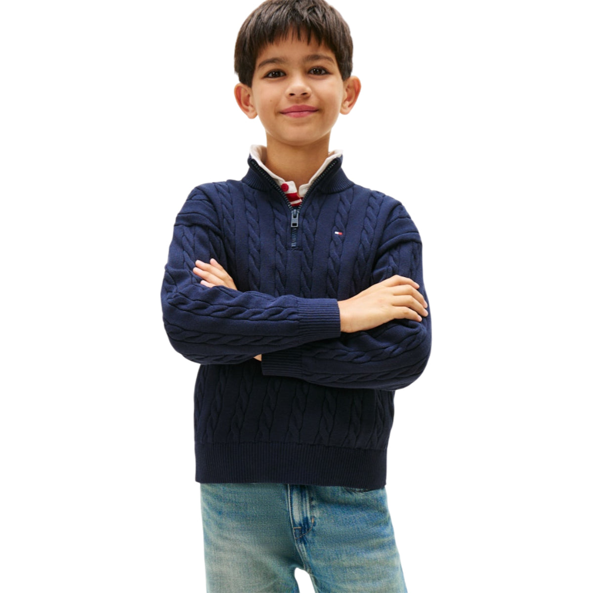 Cotten cable half zip