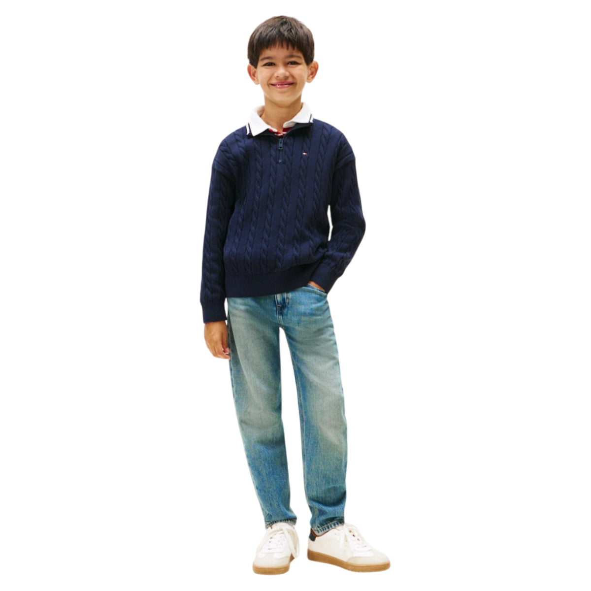 Cotten cable half zip