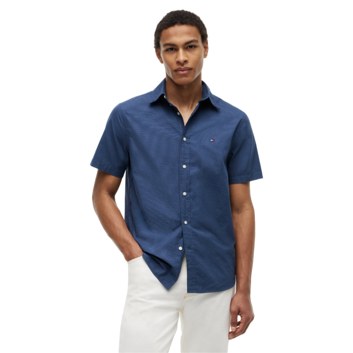 Flex poplin houndtooth